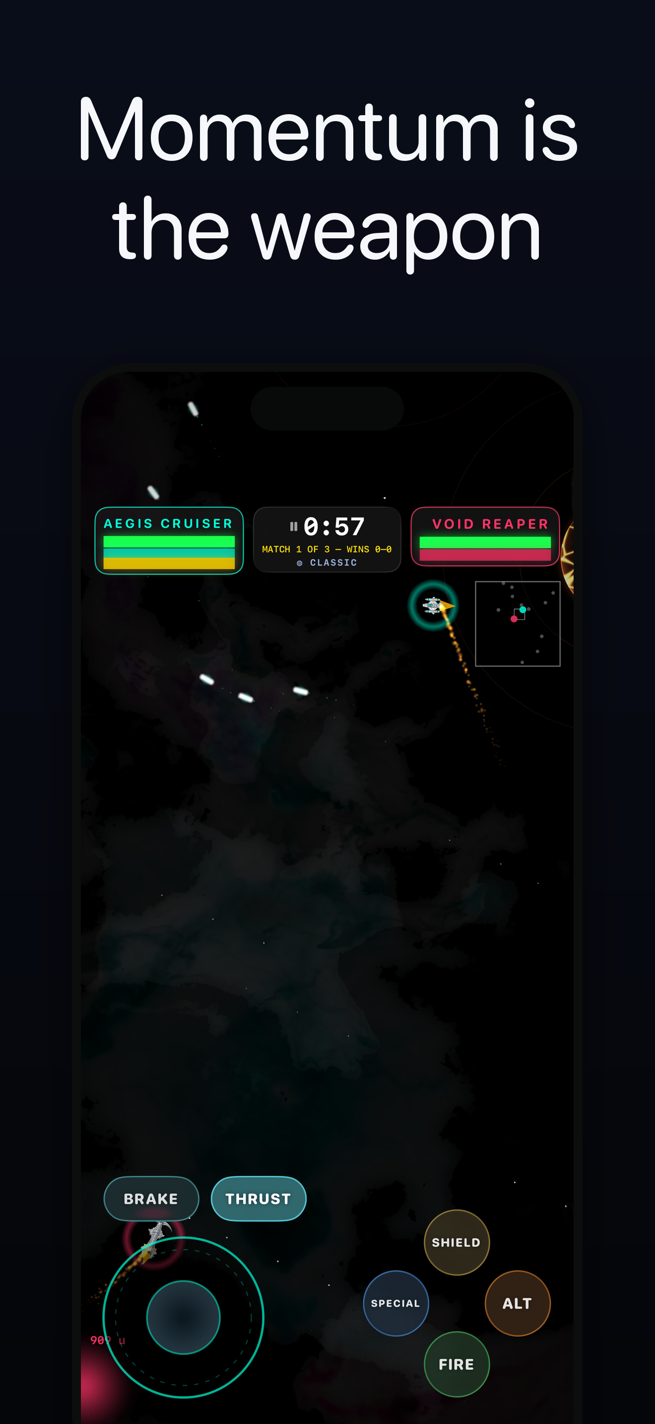 Aphelion — momentum-driven combat HUD