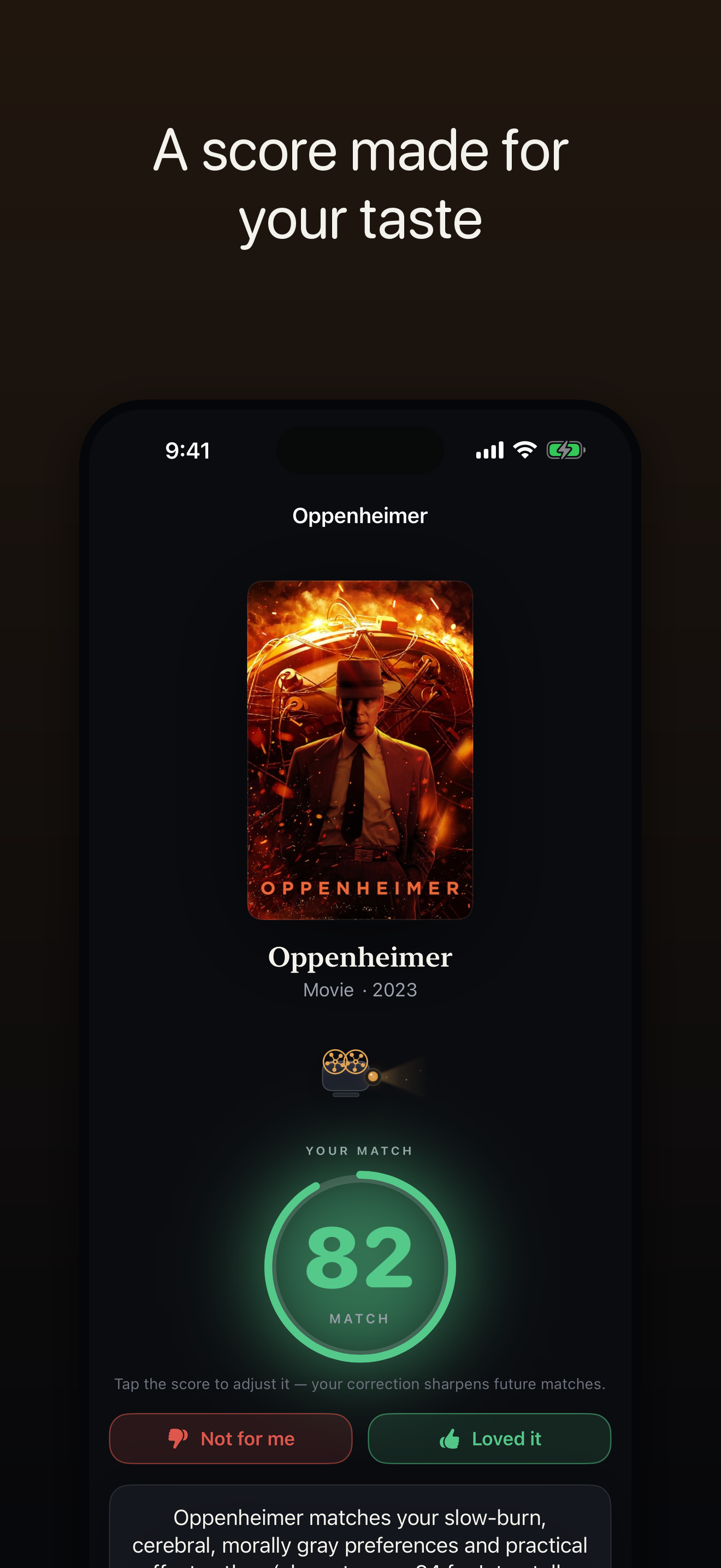 ReelCritic — your personal 0–100 Match Score