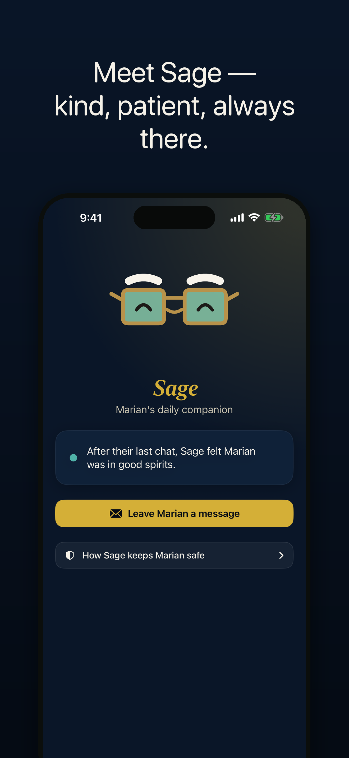 Senior Sage shared family journal of daily check-ins